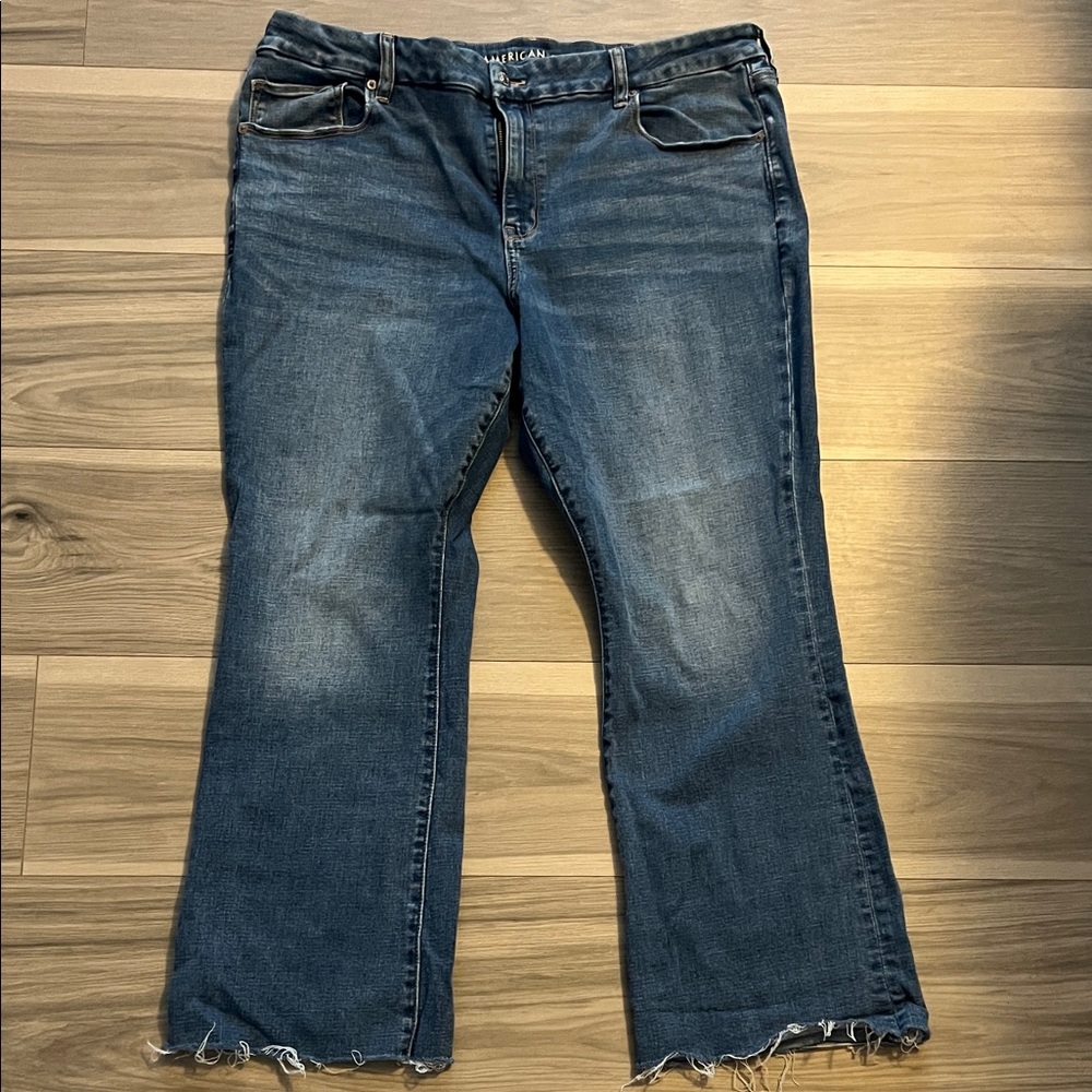 American Eagle Outfitters Women's Dark Blue Flare Jeans